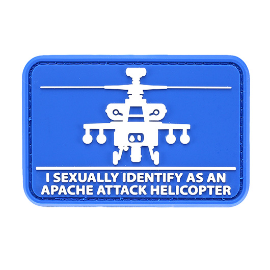 Mil-Spec Monkey 3D Rubber Patch mit Klettflche Helisexual blau/wei