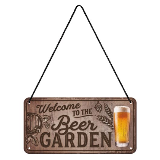 Nostalgic-Art Hngeschild Retro Stil 20 x 10 cm Welcome to the Beer Garden