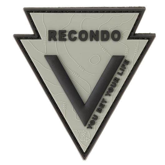 JTG 3D Rubber Patch mit Klettflche Recondo You Bet Your Life steingrau/schwarz