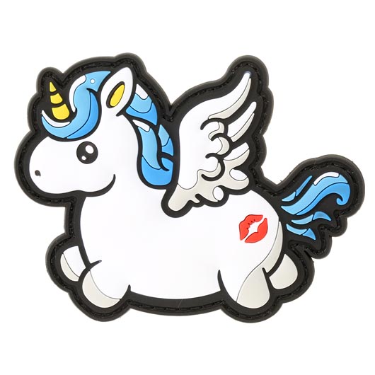 JTG 3D Rubber Patch mit Klettflche Flying Unicorn Kiss my Ass fullcolor