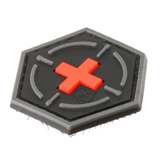 JTG 3D Rubber Patch Hexagon mit Klettflche Tactical Medic Red Cross schwarz/rot Bild 1