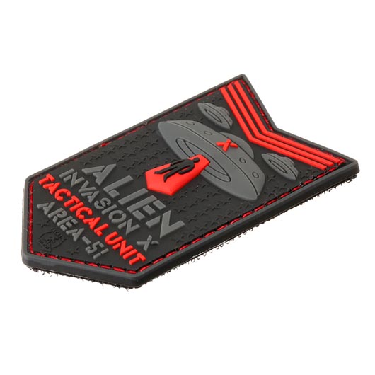 JTG 3D Rubber Patch mit Klettflche Alien Invasion X-Files Tactical Unit schwarz/rot Bild 1
