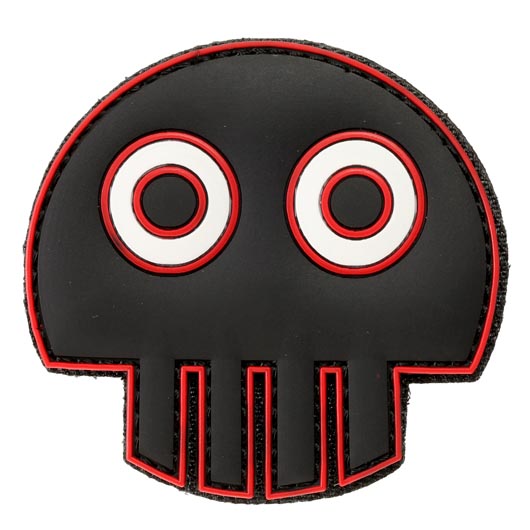 3D Rubber Patch mit Klettflche Big Eye Skull schwarz/rot