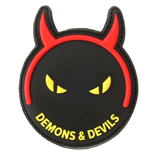 3D Rubber Patch mit Klettfläche Demons & Devils black-yellow