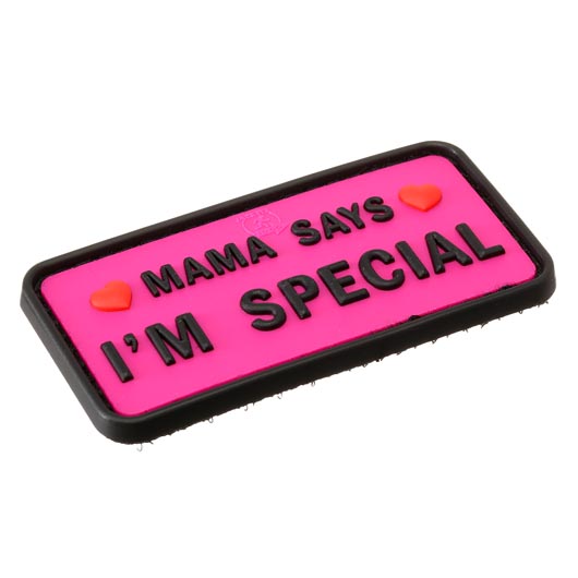 JTG 3D Rubber Patch mit Klettflche Mama says I'm special pink Bild 1