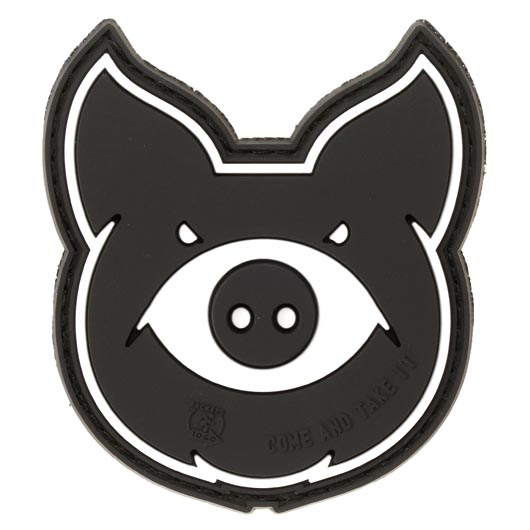 JTG 3D Rubber Patch mit Klettflche Monster Pig schwarz/wei