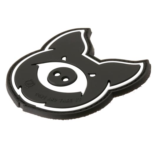 JTG 3D Rubber Patch mit Klettflche Monster Pig schwarz/wei Bild 1