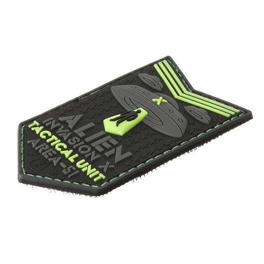 JTG 3D Rubber Patch mit Klettflche Alien Invasion X-Files Tactical Unit nachleuchtend Bild 1