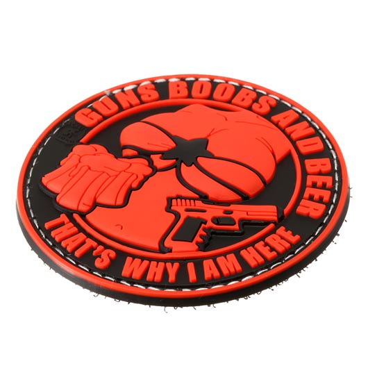 JTG 3D Rubber Patch mit Klettflche Guns, Boobs and Beer schwarz/rot Bild 1