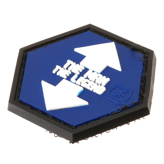 JTG 3D Rubber Patch Hexagon mit Klettflche The Man / The Legend blau/wei Bild 1