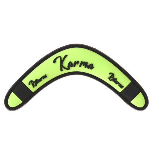 JTG 3D Rubber Patch mit Klettflche Karma Returns Boomerang hellgrn