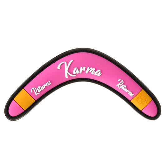 JTG 3D Rubber Patch mit Klettfläche Karma Returns Boomerang pink