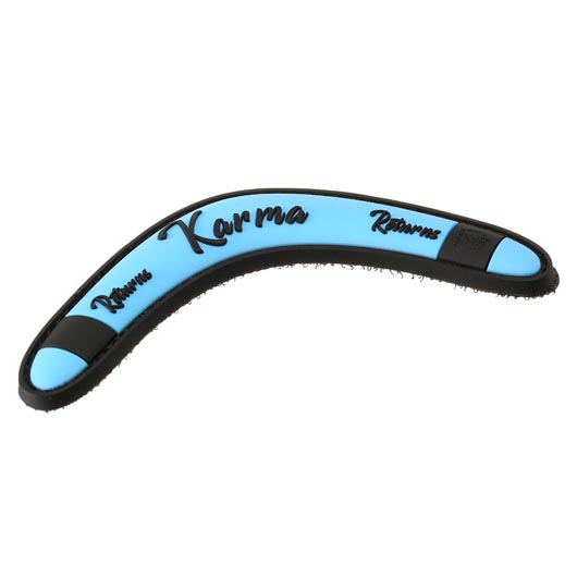 JTG 3D Rubber Patch mit Klettflche Karma Returns Boomerang hellblau Bild 1