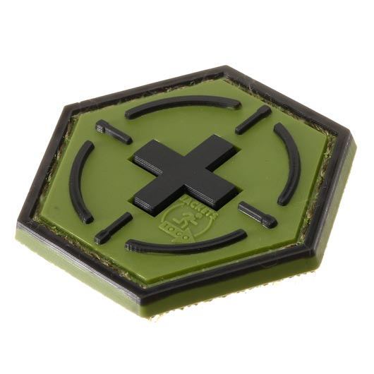 JTG 3D Rubber Patch Hexagon mit Klettflche Tactical Medic Red Cross grn/schwarz Bild 1