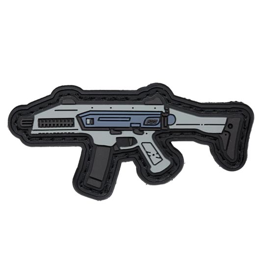 3D Rubber Patch mit Klettflche EVO3 A1 Maschinenpistole grau/schwarz