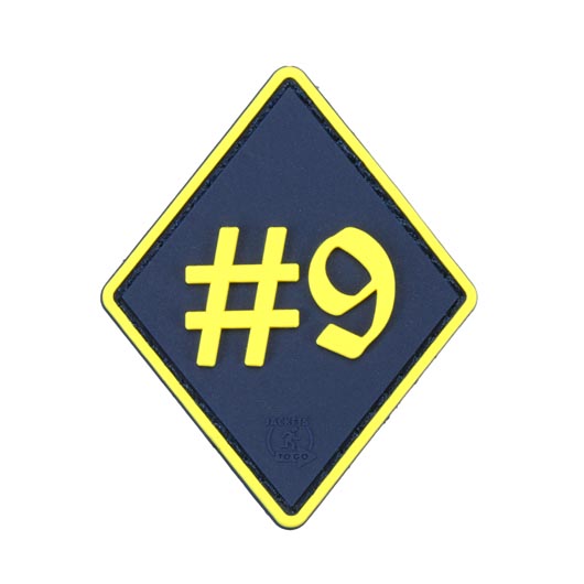 JTG 3D Rubber Patch mit Klettflche Number 9 blau/gelb