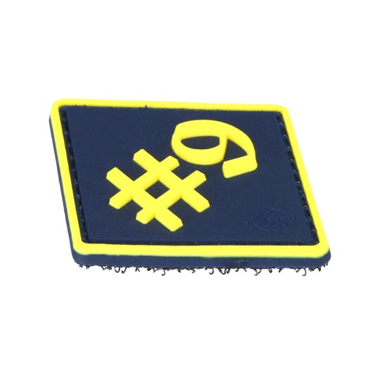 JTG 3D Rubber Patch mit Klettflche Number 9 yellow on darkblue Bild 1