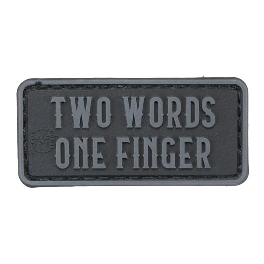 JTG 3D Rubber Patch mit Klettflche Two Words one Finger micro blackops