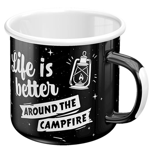 Emaille Tasse Life is better Around the Campfire 360 ml Bild 1