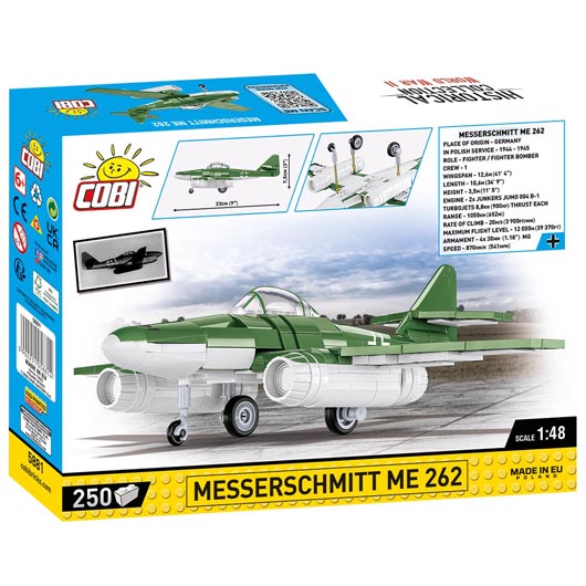 Cobi Historical Collection Bausatz Flugzeug Messerschmitt ME 262 1:48 250 Teile 5881 Bild 4