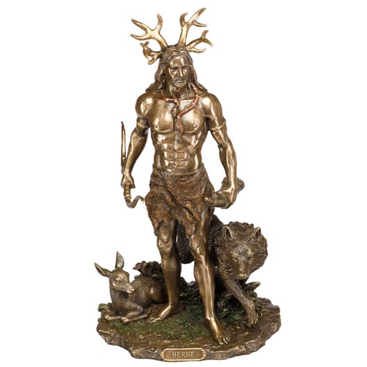 Dekofigur Herne keltischer Gott der Jagd 30 cm bronziert coloriert Bild 1