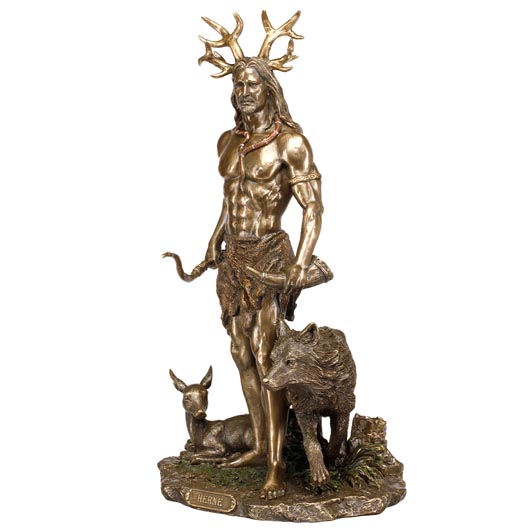 Dekofigur Herne keltischer Gott der Jagd 30 cm bronziert coloriert Bild 2
