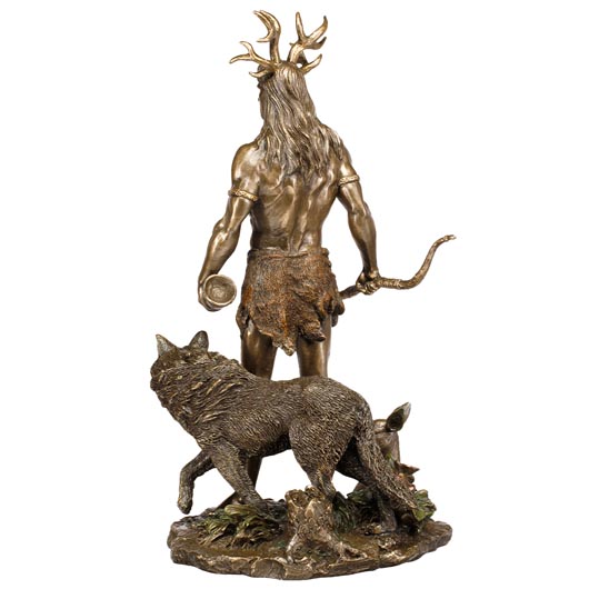 Dekofigur Herne keltischer Gott der Jagd 30 cm bronziert coloriert Bild 4