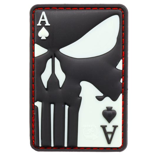 JTG 3D Rubber Patch mit Klettflche Punisher Ace of Spades II nachleuchtend