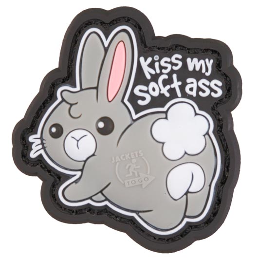 JTG 3D Rubber Patch micro mit Klettflche Kiss my Soft Ass fullcolor