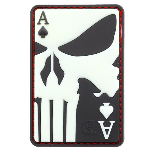JTG 3D Rubber Patch mit Kletflche Punisher Ace of Spades nachleuchtend