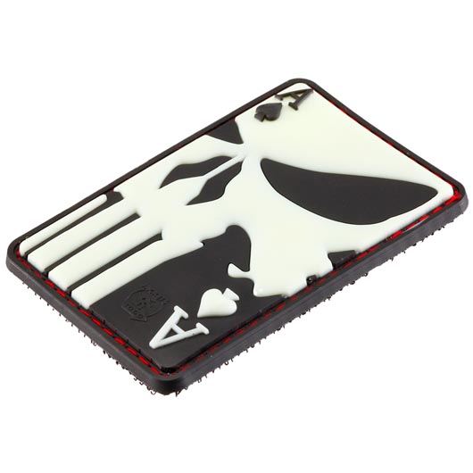 Jackets To Go Rubber Patch Punisher Ace of Spades 3D nachleuchtend Bild 1