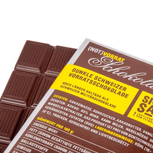 SicherSatt Schokolade Notvorrat 100 g Tafel Bild 2