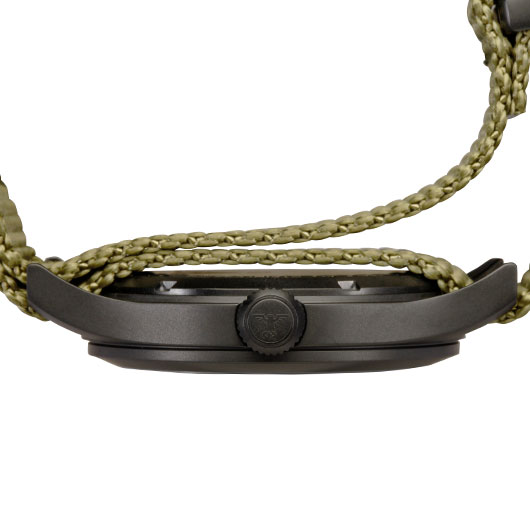 KHS Armbanduhr Platoon Black Steel Solar Natoband steingrau-oliv Bild 3