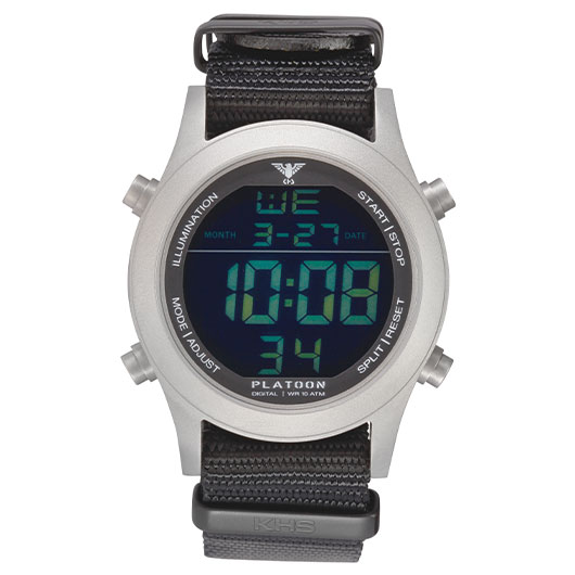 KHS Armbanduhr Platoon Steel Digital Natoband schwarz