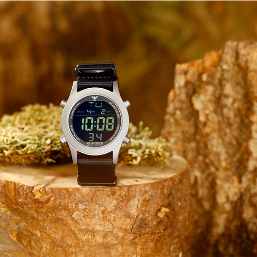 KHS Armbanduhr Platoon Steel Digital Natoband schwarz Bild 1
