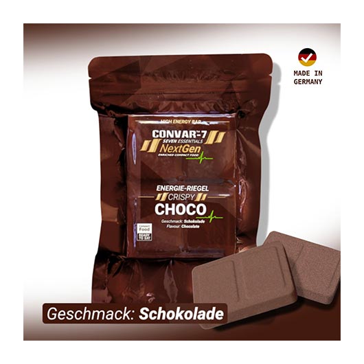 Convar-7 Riegel High Energy Bar NextGen Schokolade 120 g Langzeitlebensmittel - Ideal fr Outdoor, Notvorrat und Krisenvorsorge