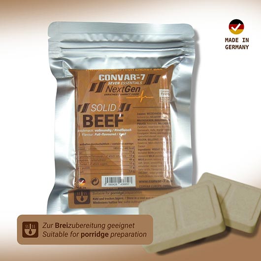 Convar-7 Riegel High Energy Bar NextGen Rindfleisch 120 g Langzeitlebensmittel - Ideal fr Outdoor, Notvorrat und Krisenvorsorge