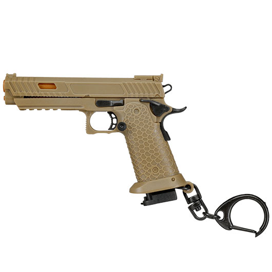 WoSport Schlsselanhnger Combat Master 2011 Pistole 1:4 Miniaturmodell tan Bild 1