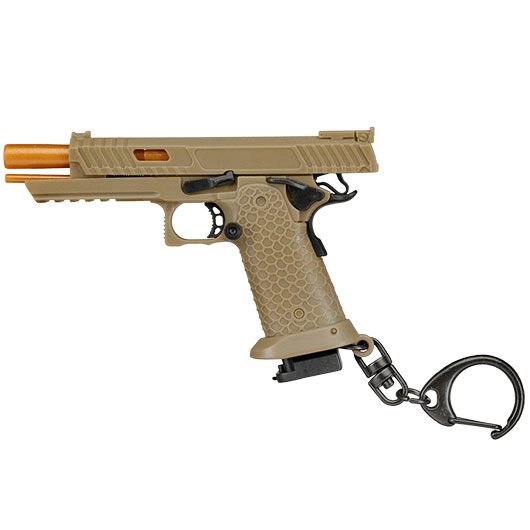 WoSport Schlsselanhnger Combat Master 2011 Pistole 1:4 Miniaturmodell tan Bild 2