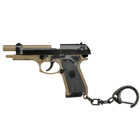 WoSport Schlsselanhnger M92 Pistole 1:4 Miniaturmodell tan/schwarz Bild 2