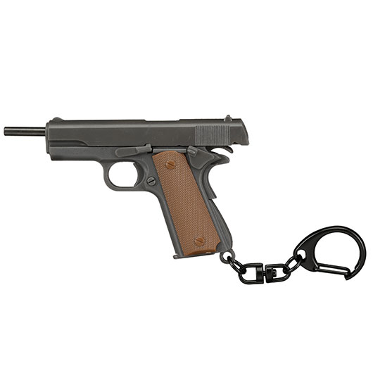 WoSport Schlsselanhnger M1911 A1 Pistole 1:4 Miniaturmodell grau/braun Bild 2