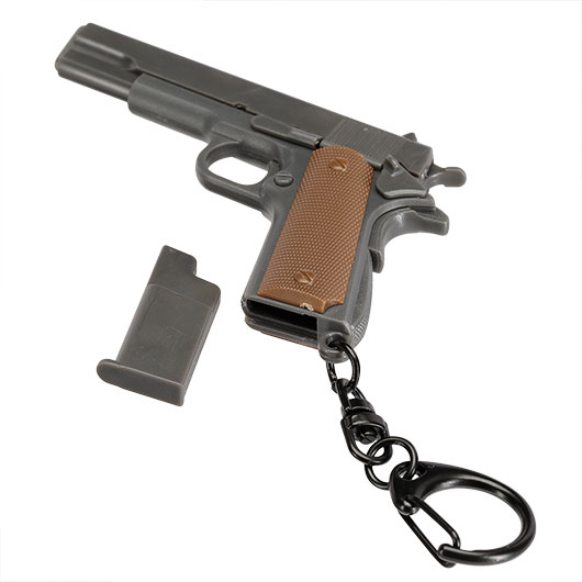 WoSport Schlsselanhnger M1911 A1 Pistole 1:4 Miniaturmodell grau/braun Bild 5