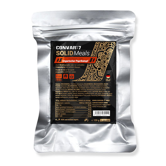 Convar-7 Riegel Solid Meal Ungarischer Paprikatopf 120 g Langzeitlebensmittel - Ideal fr Outdoor, Notvorrat und Krisenvorsorge Bild 1