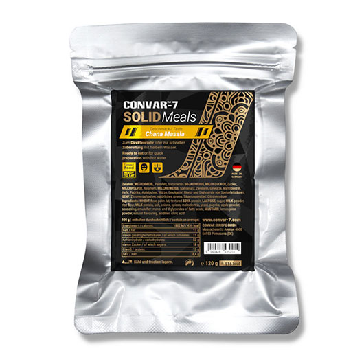 Convar-7 Riegel Solid Meal Chana Masala 120 g Langzeitlebensmittel - Ideal fr Outdoor, Notvorrat und Krisenvorsorge Bild 1