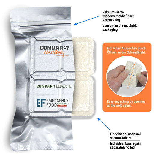 Convar-7 Riegel Energy Bar NextGen Spezial Schwarzwlder Kirsch 120 g Langzeitlebensmittel - Ideal fr Outdoor, Notvorrat und Kr Bild 1