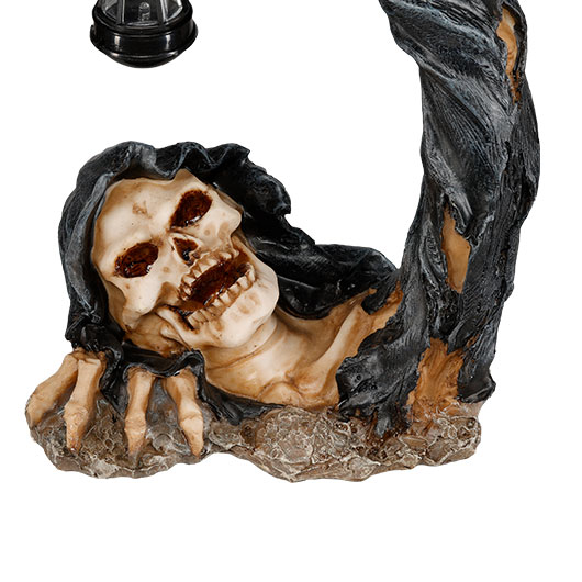 Dekofigur Reaper entsteigt Grab mit LED-Laterne 29 x 21,5 cm Bild 1