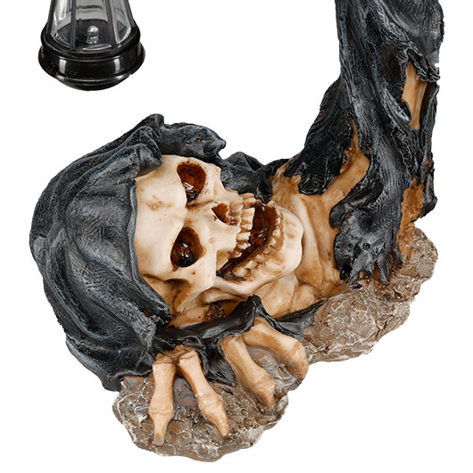 Dekofigur Reaper entsteigt Grab mit LED-Laterne 29 x 21,5 cm Bild 4