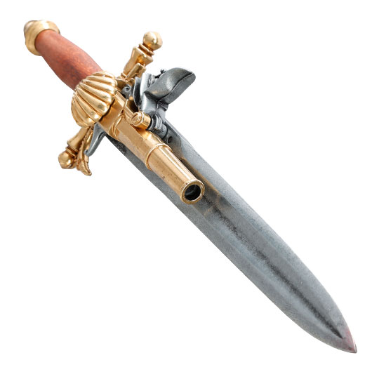 Dolchpistole 18tes Jahrhundert mit Holzgriff Deko Bild 5
