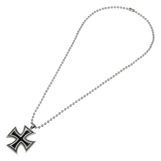 Halskette Eisernes Kreuz schwarz inkl. Kugelkette
