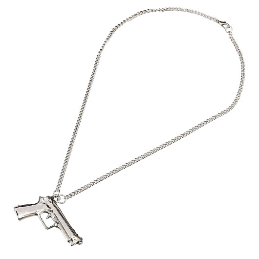 Halskette mit Pistolen-Anhnger silber